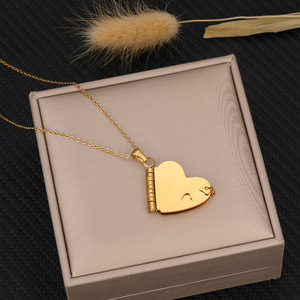 Collana con Ciondolo a Forma di <span class=keywords><strong>Cuore</strong></span>, Incisione Personalizzata con Lettera d'Amore, Ciondolo a Forma di Quaderno - Product Image 4