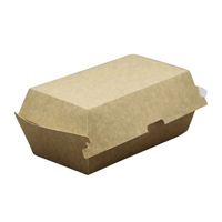 Emballage personnalisé en kraft recyclé jetable pour restaurant, conteneur à hamburger, emballage pour restauration rapide, pochettes avec laminage mat