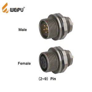 ST1212 WEIPU Connector 2 3 4 5 6 7 9 Pins IP67 Waterproof Zinc Metal Male Circular Cable Connector