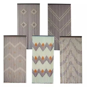Wooden Curtain <strong>Door</strong> <strong>Beads</strong> Printed Soild Voile Curtain Fabric - Product Image 3