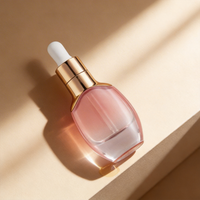 Botol Kemasan Kosmetik Kaca Kosong Berkualitas Tinggi dengan Gradasi Mewah 30ml 50ml Pipet Serum Minyak Esensial Pipih