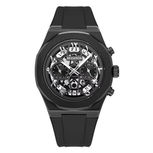 Montre pour homme en acier inoxydable, mouvement à quartz japonais, résistante à l'eau, chronographe lumineux, squelette de luxe, personnalisable - Product Image 5