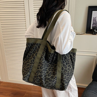 Sac fourre-tout en toile camouflage léopard, fermeture éclair durable, double bretelles, léger, grande capacité, pour femmes, voyages en plein air