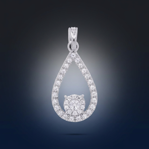 Pendentif en moissanite ronde en forme de goutte d'eau en argent sterling et or, cadeau adorable - Product Image 2