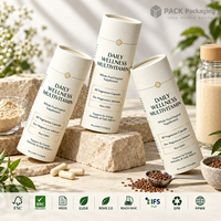 Emballage en tube de papier de qualité alimentaire personnalisé, boîte cylindrique en carton recyclable pour les capsules de vitamines, compléments alimentaires, soins de santé