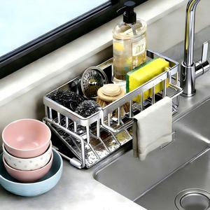 <span class=keywords><strong>Porta</strong></span> Spugne per Lavello da <span class=keywords><strong>Cucina</strong></span>, Organizzatore in Acciaio Inox 304 per Spugne e Utensili di Pulizia, <span class=keywords><strong>Porta</strong></span> Spazzole per Lavello - Product Image 3