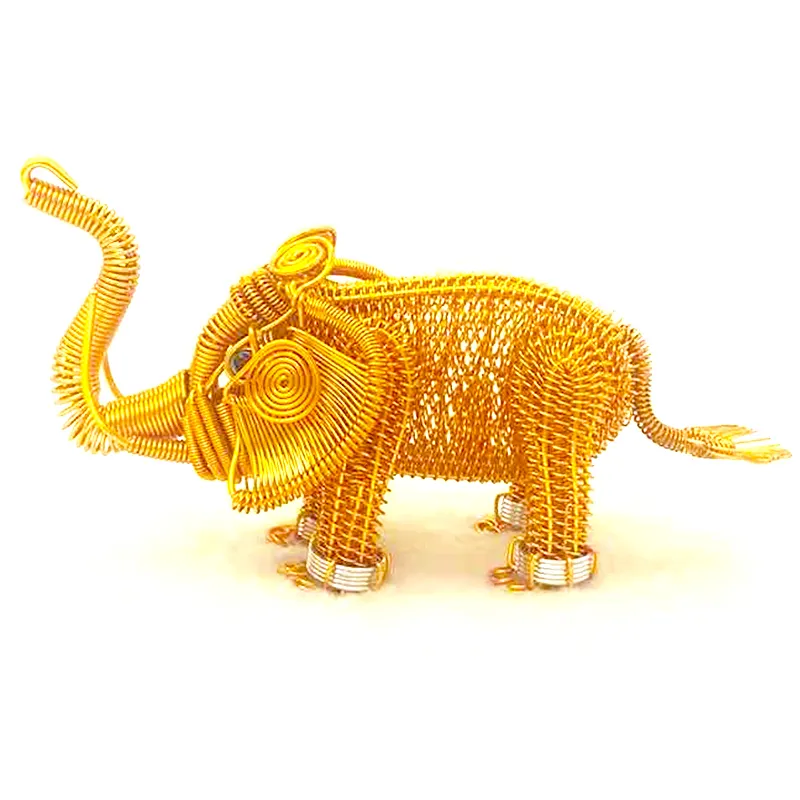 हस्तनिर्मित एल्यूमीनियम हाथी तार पशु खिलौना प्रस्तुत पैसे भाग्य हाथी व्यक्तित्व उपहार