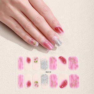 Enveloppes à <span class=keywords><strong>ongles</strong></span> en gel 3D en forme de cœur <span class=keywords><strong>Semi</strong></span>-durcies Longue durée Style japonais à la mode Bandes à <span class=keywords><strong>ongles</strong></span> en gel avec lumière UV - Product Image 2