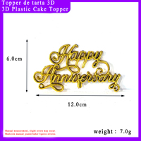 Prix d'usine – Décoration de gâteau « Joyeux Anniversaire » en plastique plaqué, écriture cursive, pour mariage et fête, fournitures de décoration d'anniversaire
