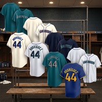 Maillot de baseball Seattle Rodriguez 44 pour homme, uniforme d'équipe à manches courtes, respirant, séchage rapide, maille, coupe régulière, toutes saisons, personnalisé