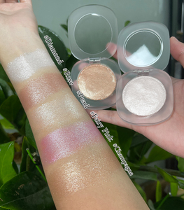 Paleta de maquillaje de marca blanca, resaltador impermeable de alta pigmentación vegana con logotipo personalizado, brillo de larga duración, polvo mineral prensado - Product Image 1