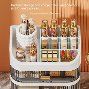 Boîte de rangement cosmétique en <span class=keywords><strong>plastique</strong></span>, type tiroir de bureau, anti-poussière avancée, grande capacité, table de maquillage, rangement pour masque de soin de la peau - Product Image 6