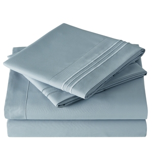 Parure <span class=keywords><strong>de</strong></span> lit 4 pièces Queen Size <span class=keywords><strong>de</strong></span> luxe pour hôtel, respirante et douce, avec draps Queen à poches profondes <span class=keywords><strong>de</strong></span> 14 pouces – Prix usine Chine - Product Image 1