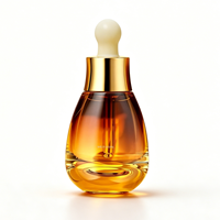 Flacon cosmétique en verre transparent avec compte-gouttes à tête ronde, capacité de 30 ml, couleur personnalisée, emballage en carton imprimé à l'écran, crème pour le visage, soin de la peau