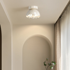 French Style Cream <b>Ceiling</b> <b>Light</b> Eggshell Shape Led Entrance Balcony Walk In Closet Lighting - Product Image 3