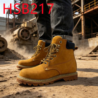 Chaussures de travail en cuir embossé HY, résistantes aux intempéries, avec semelle en caoutchouc Goodyear, bottes de sécurité en cuir pour hommes, modèle JamaicaHSB141