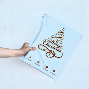 Custom Print Logo Biodegradable Christmas Packaging Package Polythene Courier Poly Mailer Shipping Mailing Bags for Tshirt - Product Image 1