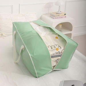 Bolsa de almacenamiento para edredones Beilian de 90L, rectangular, a prueba de humedad, para mudanzas, organizador de ropa para dormitorio, verde claro, gris, naranja - Product Image 1