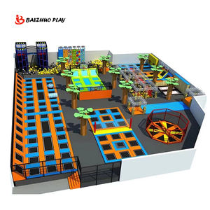 Plan d'affaires pour sports extrêmes Trampoline d'intérieur Équipement de parc et centre de jeu avec Ninja Warrior Naughty Castle Devil's Slide - Product Image 5