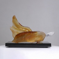 Sculpture en résine transparente en forme de ruban abstrait dynamique, taille personnalisée, ornement d'art d'intérieur haut de gamme