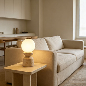 Lámpara de Mesa Minimalista Wabi Sabi, Lámpara Decorativa de Travertino para el Hogar, Sala de Estar, Dormitorio, Estudio, Hotel - Product Image 5