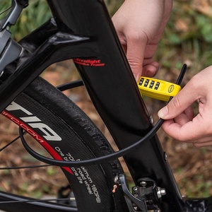 Serrure de vélo en acier Attache de câble portable Mot de passe Serrure de casque Réglable Accessoires de cyclisme Cadenas <span class=keywords><strong>antivol</strong></span> Scooter Moto - Product Image 2