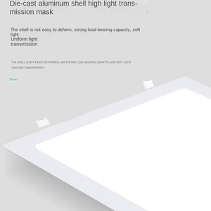 Plafond de bureau commercial OEM 6500K smd IC driver aluminium ultra mince encastré carré 15w 18w led panneau lumineux - Product Image 2