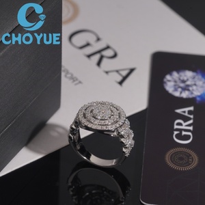 Custom Lab Diamond Cluster <b>Ring</b> Iced Out Solid Sterling <b>Silver</b> 925 Gold Plated <b>Cross</b> Lad Grown Diamond <b>Ring</b> Hip Hop Jewelry - Product Image 5