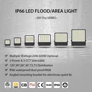 600W 500W 400W grande luce di parcheggio per esterni 140lm/w lampada esterna Led Flood Light