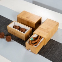 Boîtes d'emballage en bois de noyer et en bambou de taille personnalisée en gros, petites et grandes, avec couvercle coulissant