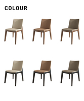 Chaise de salle à manger de luxe, simple et élégante, en bois massif et cuir, au design moderne, pour la maison et l'intérieur.