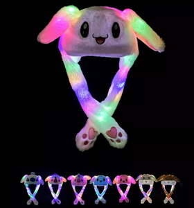 Chapeau lumineux à oreilles de <span class=keywords><strong>lapin</strong></span> pour filles, chapeau en peluche amusant à oreilles mobiles, chapeau de cosplay pour fête, chapeau de vacances - Product Image 4