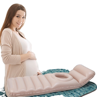 Matelas gonflable flottant portable en PVC sans phtalates, imperméable, avec trou pour femme enceinte, idéal pour la détente