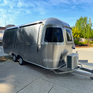 Stainless Steel Fast Ice Cream <b>Caravan</b> Truck Food Trucks Trailer Fully Equipped Kitchen Mobile Coffee Cart - Product Image 1