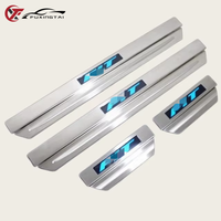FUXINGTAI Compatible avec Honda Fit 08-13, marchepied de porte LED avec lumière, bande de seuil de porte - Spécial pour la modification