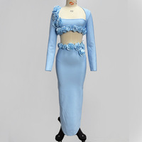 Expédition rapide, costumes deux pièces blancs pour femmes, crop top et jupe longue, costumes deux pièces pour femmes