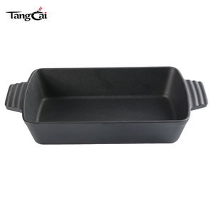 <span class=keywords><strong>Plat</strong></span> à lasagna <span class=keywords><strong>rectangulaire</strong></span> en fonte pré-culottée pour extérieur et intérieur, avec poignées, pour <span class=keywords><strong>gratin</strong></span> et casseroles, noir - Product Image 3