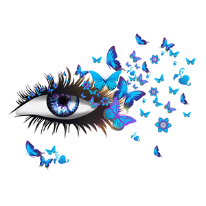Cils créatifs pour les yeux Papillon coloré stickers muraux Salon chambre décoration papier peint autocollants auto-adhésifs - Product Image 3