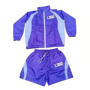 Conjunto Deportivo de Dos Piezas para Hombre, Chaqueta Cortavientos de Nailon Oversize con Cierre y Logotipo Personalizado, Pantalones Cortos Deportivos, Novedad 2026 - Product Image 1