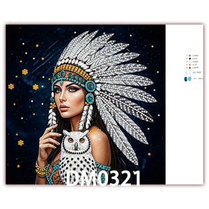 XIXI DIY Peinture Décorative pour Adultes 30x30 en Acrylique Effet Diamant Forme Irrégulière, Sujets Animaux Peints à la Main - Product Image 4