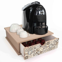 Tiroir porte-dosette de café personnalisé EUDR Support pour machine à café Boîte organisateur de dosettes et de capsules Boîte à dosettes de café en bois
