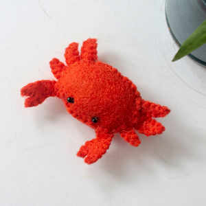 Adorno de cangrejo de fieltro cosido, móvil de fieltro con temática marina para bebés, juguetes de juego de imitación para niños, adornos hechos a mano - Product Image 2