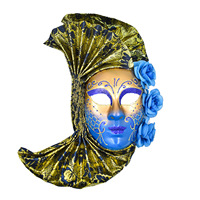 Maquillage d'opéra Le Fantôme, Voile textile en forme de lune à trois fleurs pour Carnaval