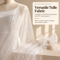 Chemin de table en tulle blanc perlé YM Wholesale, tissu en maille transparente pour la décoration de table de réception de mariage, de douche nuptiale et de banquet