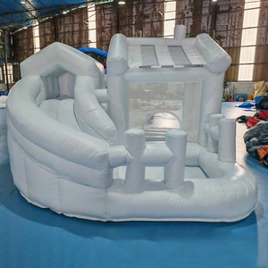 Lớn màu trắng ngoài trời Inflatable <span class=keywords><strong>Bouncer</strong></span> trả lại lâu đài trong nhà thương mại nhảy nhà Inflatable lâu đài bouncy với Slide - Product Image 4
