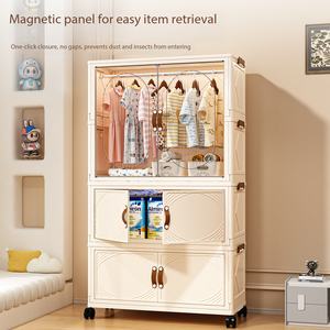 Armario de Almacenamiento Plegable para Dormitorio, Armario de Fácil Instalación, Armario para Juguetes y Ropa de Niños, Organizador de Armario Multicapa para Bebés - Product Image 5