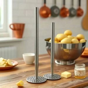 Écrase-pommes manuel en acier inoxydable avec poignée allongée pour cuisine créative - Product Image 3
