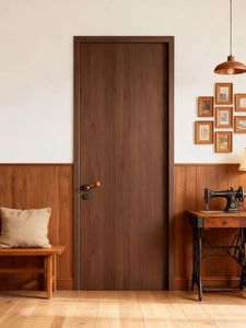Puerta Interior de Madera Maciza con Chapa de Madera Natural, Personalizada de Fábrica, para Apartamentos, Casas, Villas y Hoteles - Product Image 5