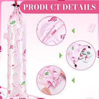 Sacs de Mahjong en Satin Rose avec Cordon de Serrage, Logo Personnalisé, 26 x 7,1 Pouces, Housse de Protection pour Supports et Poussoirs de Mahjong