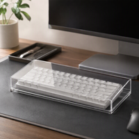 Cache-clavier en acrylique personnalisé transparent pour bureau, protection de clavier d'ordinateur à profil bas, boîtier OEM avec logo